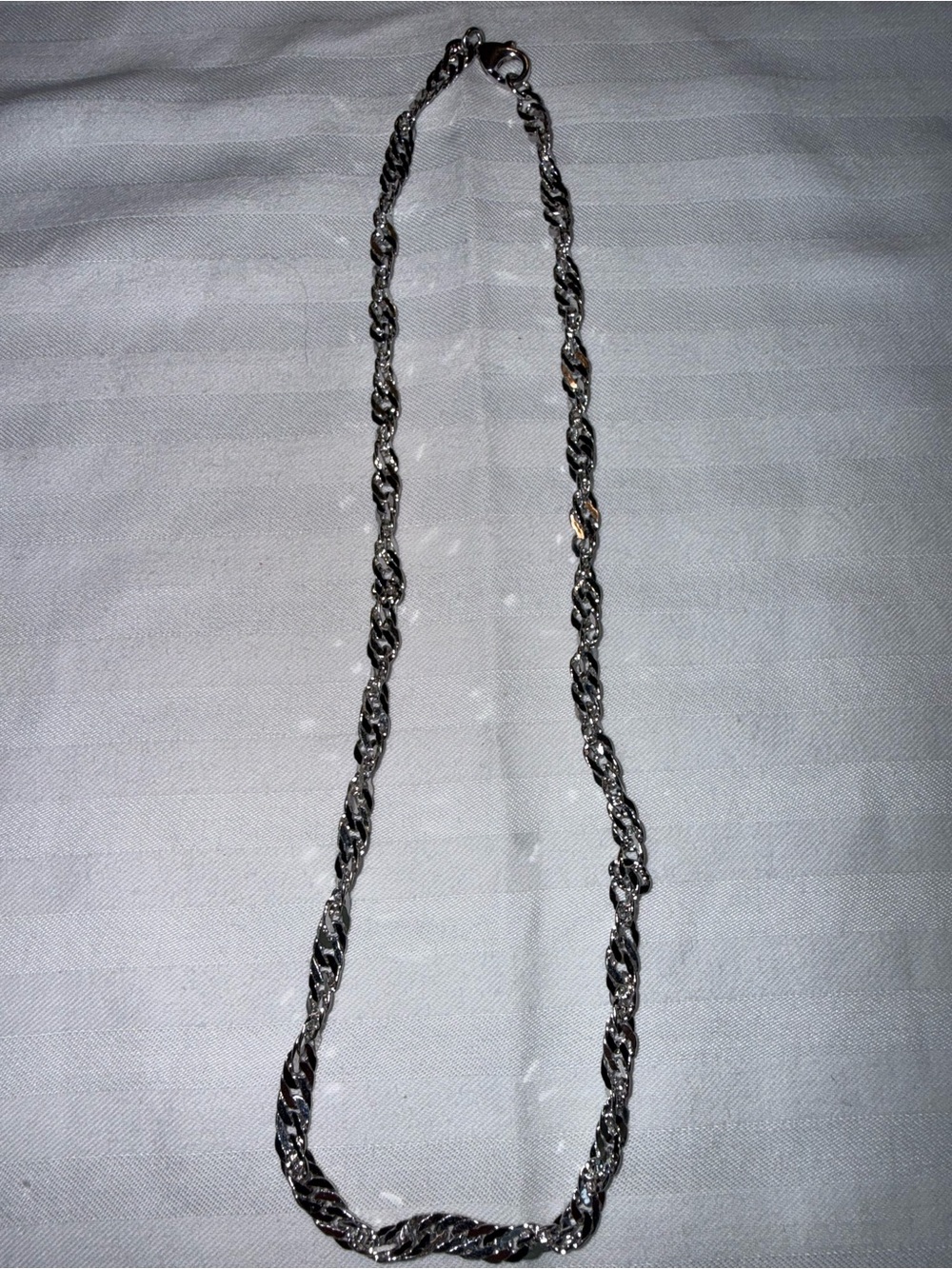 Milor Italy Bronze Silver Tone Twisted Chain Necklace 18”